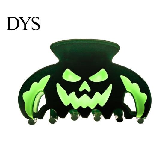 Luminous Ghost Shark Clips Halloween Hair Claw Clips, Pumpkin Pattern Acrylic Anti-slip Statement for Women Glow in The Dark Grippers Girls