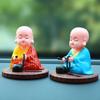 Solar Little Monk Creative Car Ornaments Dashboard Decoration Toys Chinese Style Buddhism Lucky Ornament Interior Accessories