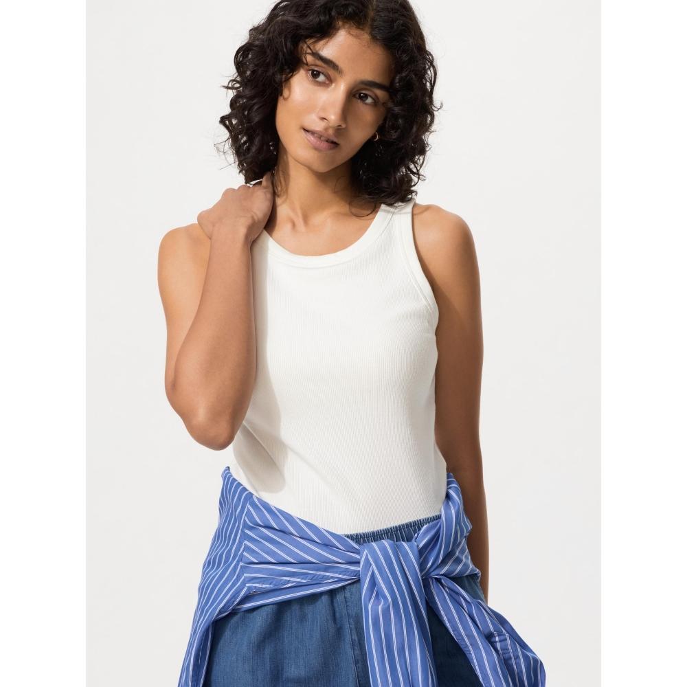 Uniqlo Япония Топ-бра в рубчик с американской проймой