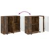 Sideboard Smoked Oak 89 x 34.5 x 77 cm Wood Based Material