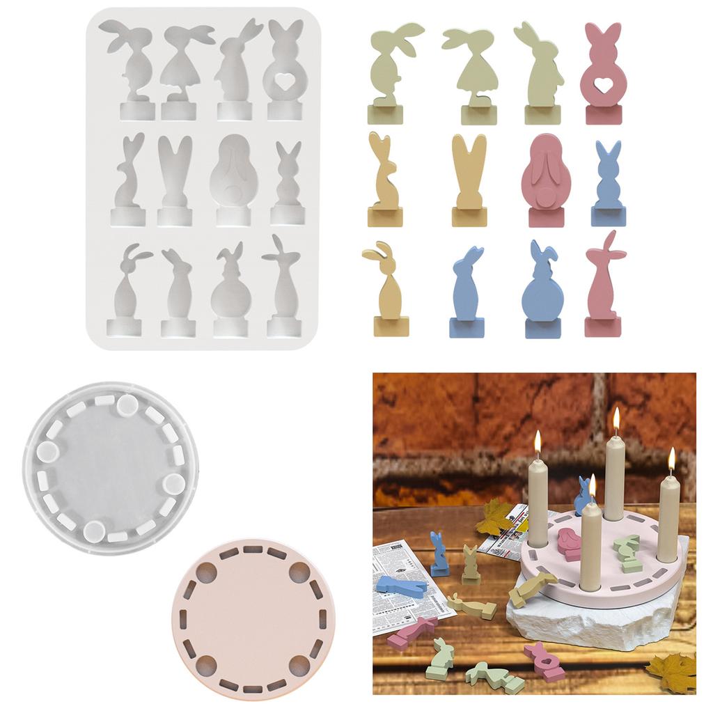 Unique Easter Decoration Mold Easter Rabbit Silicone Mold For Creative DIY Candle Holders And Festive Home Decors