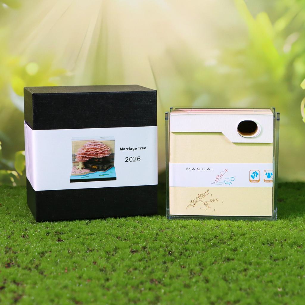 3D Memo Pad Calendar Tree House Beautiful Desk Decoration Pen Holder Paper Cut Bookmark Cute Stationery Set Girl Birthday Gift