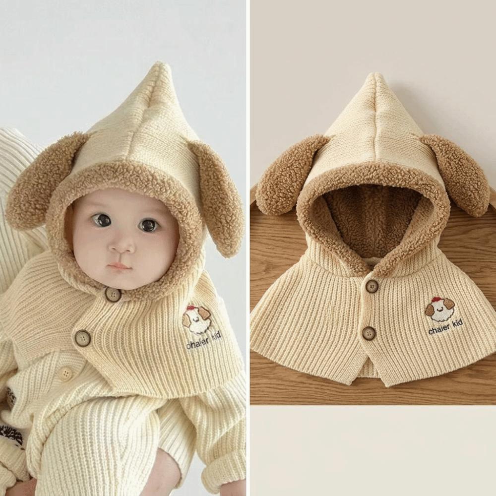 Thick Warm Fall Winter Knit Hat Neck Warmer Cold Proof Hat Cute Infant Knit Hat  For Toddler