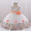 Новое детское вышитое платье принцессы: Юбка для свадебного платья с разноцветными цветами для девочек
