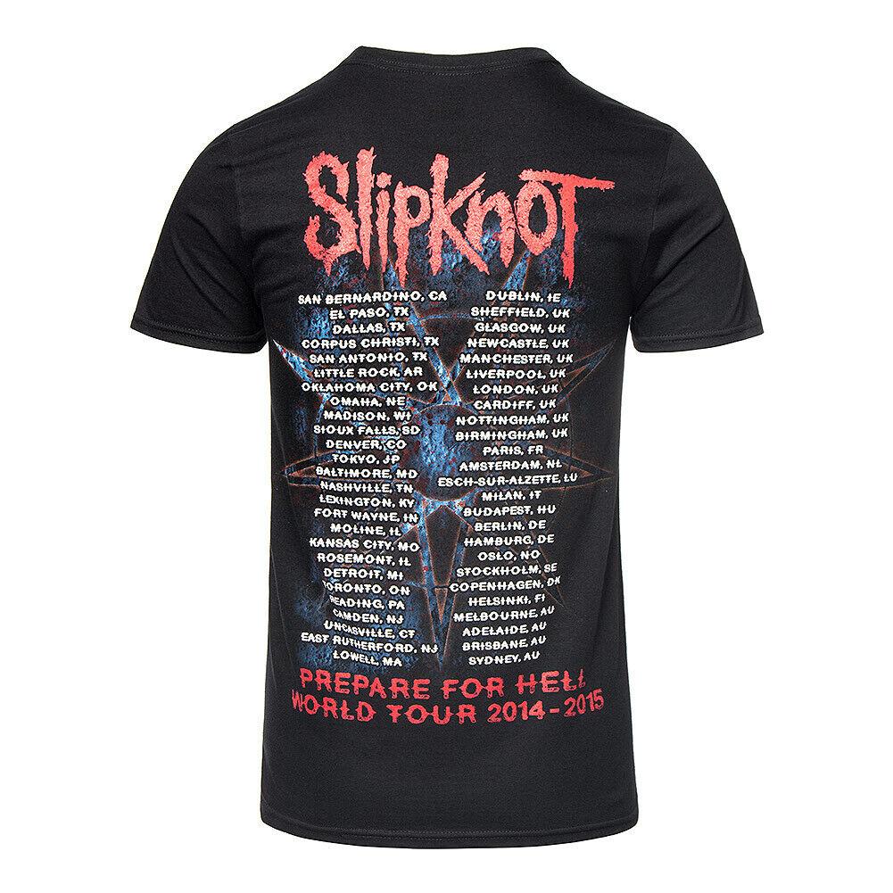 Slipknot Футболка унисекс с принтом на спине для взрослых «Подготовьтесь к аду 2014-2015»