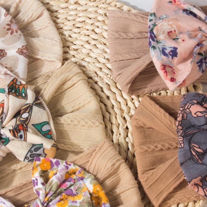 New Jacquard Bow Five-Color Coffee Headband, Children's Soft Elastic Headgear, Baby Headband