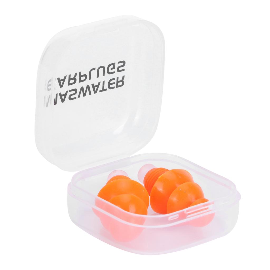 Многоразовые беруши Водонепроницаемые силиконовые беруши Шумоподавление для плавания и сна(Оранжевая коробка )