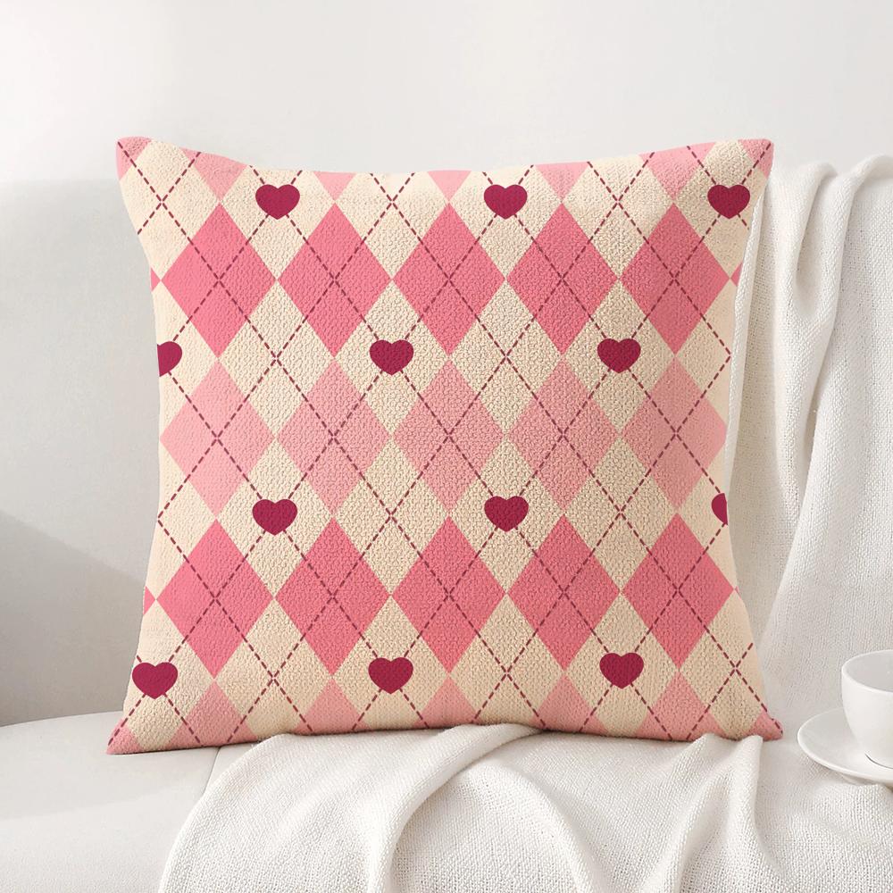 Valentines Day Cushion Cover Natural Linen Organic Fabric DoubleSided Printing Sofa Home Decor Gift Pillow Cover
