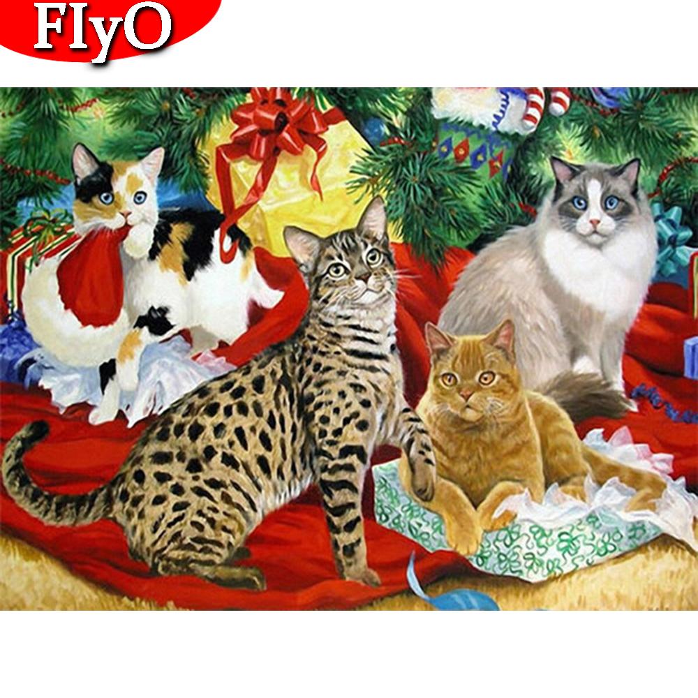 5D DIY Алмазная картина Кошка Полная дрель Хобби и ремесла Алмазная вышивка Животное Мозаика Ручная работа Рождественский подарок