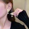 Серьги-гвоздики из серебра S925 с акриловым цветком и жемчугом - Милые, Элегантные, Модные и Универсальные Аксессуары.
