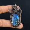 Blue Flash Labradorite Handmade Pendant, Natural Gemstone Jewelry, 999 Copper Wire Wrapped Pendant Jewelry, For Gift