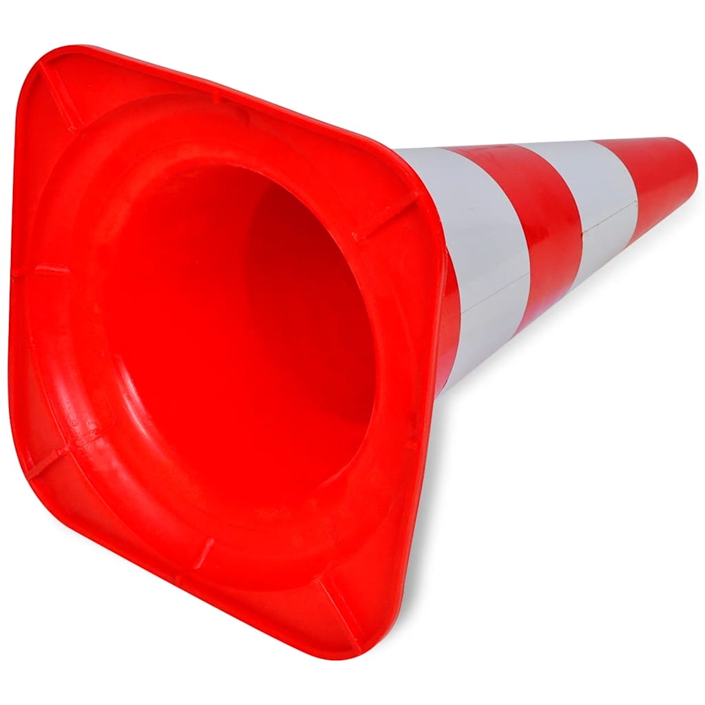 Traffic Cones Set 10 pcs Reflective Red and White 50 cm