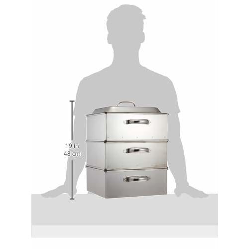 EBM 18-8 Commercial Square Steamer 30cm 2 Tiers