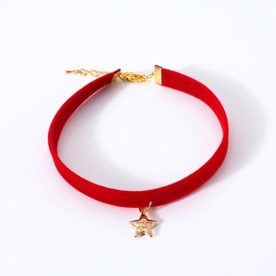 Ошейник для домашних животных Регулируемый износостойкий бархатный мини-кулон со звездой Ошейник для кошек и собак