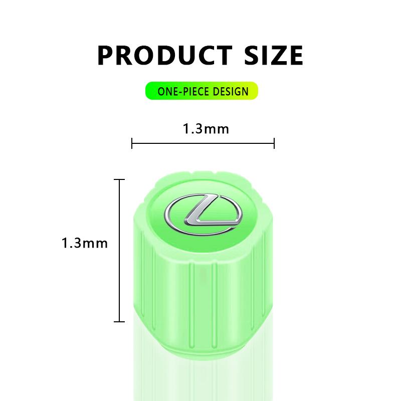 Interior Stickers 4Pcs Luminous Car Tire Valve Caps Badge Emblem Styling For Lexus LS LC IS350 ES300 GS350 CT200h GX460 LX570 RX AFS1