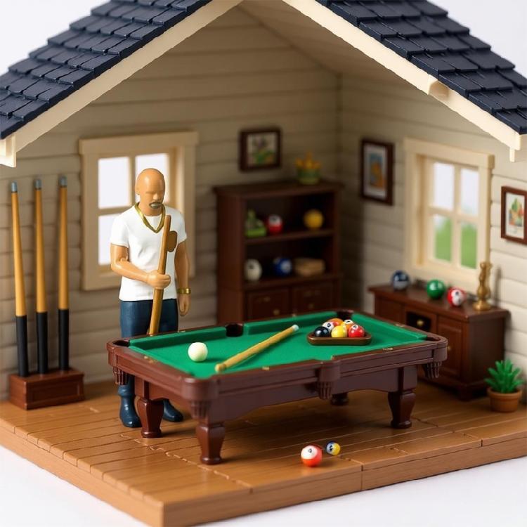 Крошечная фигурка из смолы 1:Миниатюрная сцена бильярда в масштабе 1:64, фигурки, диорамы, модели для поделок своими руками и создания ландшафтов