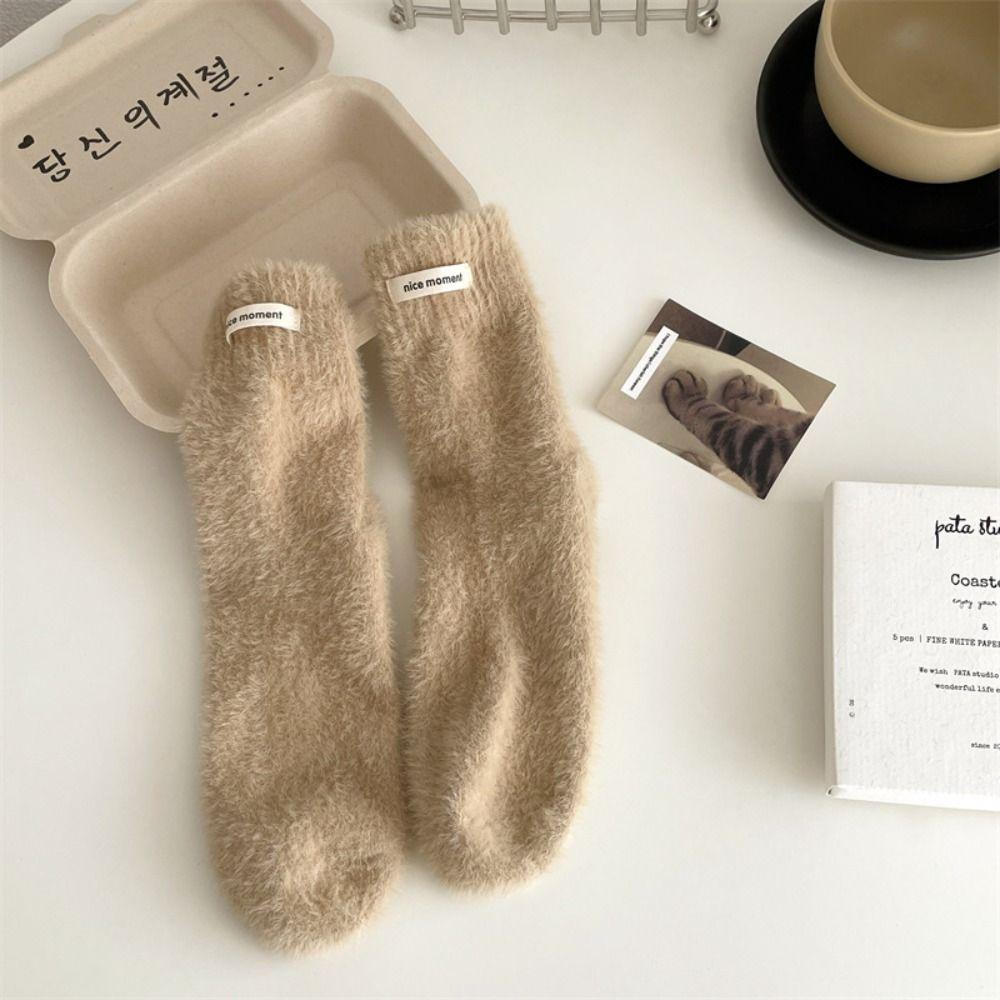 Winter Velvet Socks Warm Cotton Socks Thickened Mink Cashmere Socks  Women