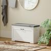 Modern Shoe Bench with Padded Seat Adjustable Shelf for 8 Pairs of Shoes for Entryway 80x30x50 cm White