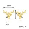 Xiaomi Huitan Antler Shaped Women Christmas Stud Earrings Inlaid Shiny Cubic Zirconia Accessories Sweet Charming Jewelry Gift for Party