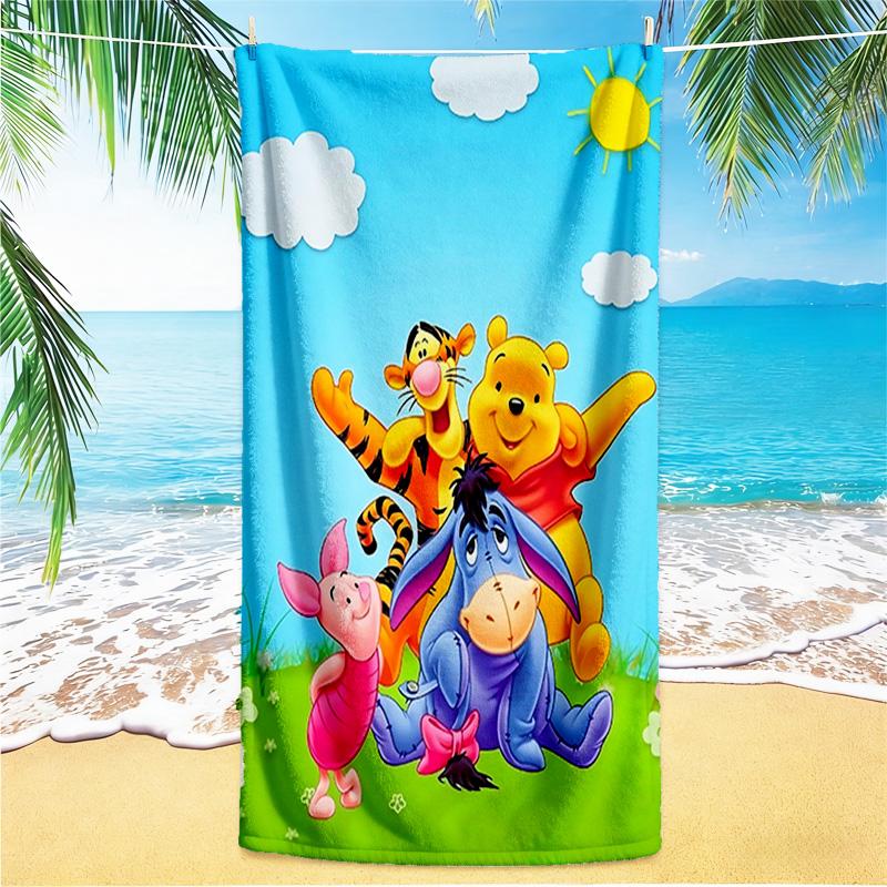 1pc Winnie Pooh Friends beach towel,quick drying absorbent beach towel,outdoor sports swimming beach towel,Soft and comfortable Y7189
