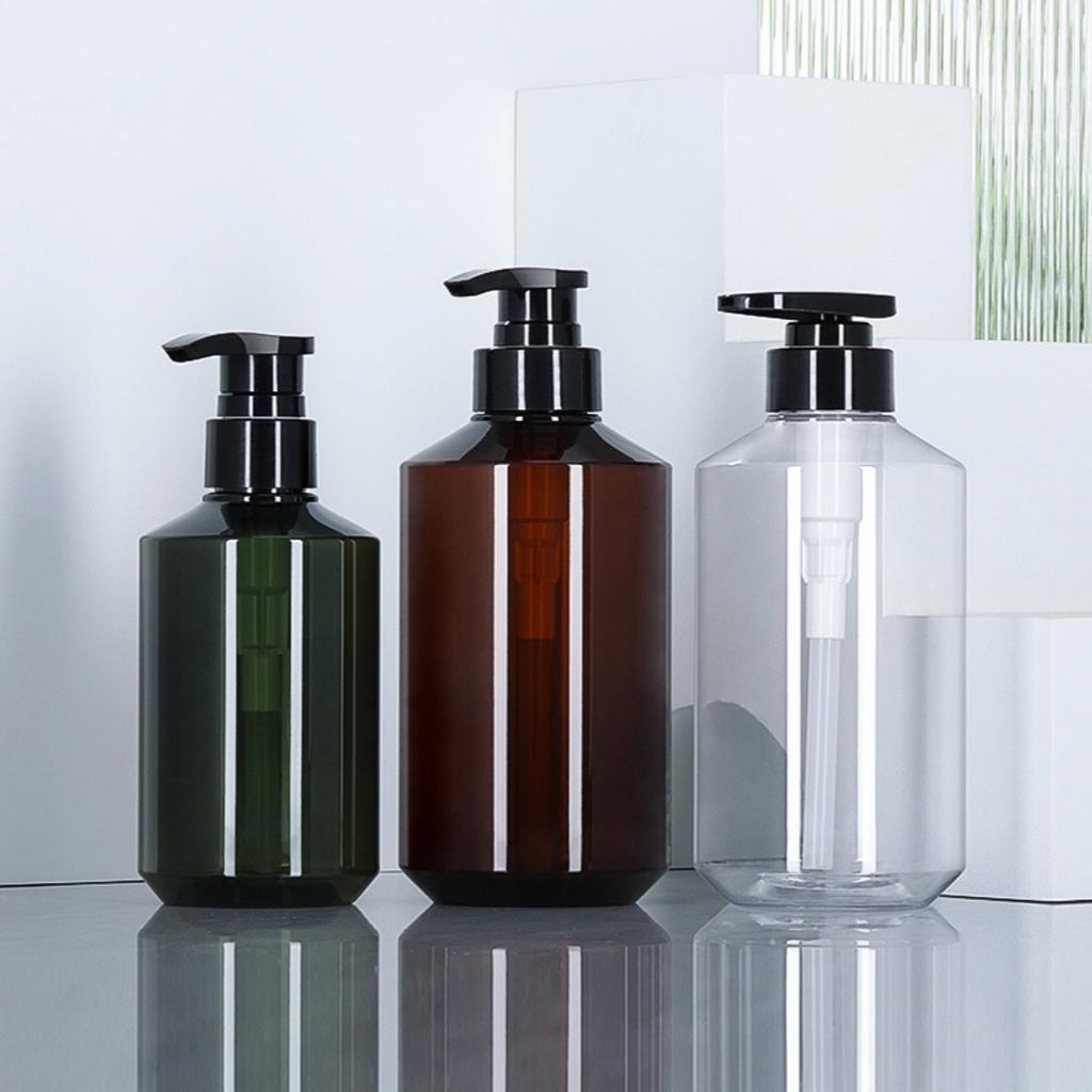 300ml 500ml PET Refillable Pump Bottles Empty Plastic Shampoo Bottles with PP Pump Head Leak Proof Travel Cosmetic Containers
