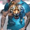 Футболка с принтом тигра в 3D для пары, мужская футболка с 3D принтом, прямая поставка, короткий рукав, футболка с круглым вырезом, модная повседневная брендовая футболка