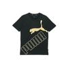 Big Logo Foil Print Crew Neck T-Shirt Men Tops Black Gold 586464-60