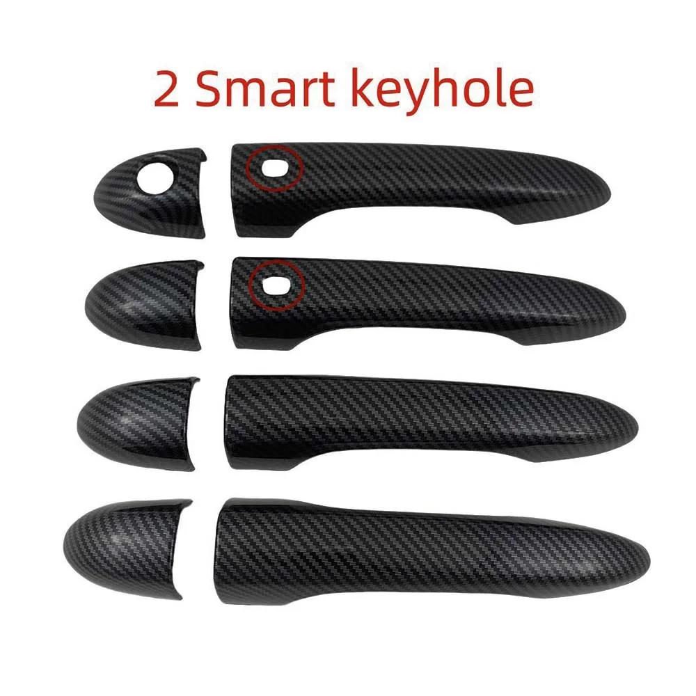Car Decoration Smart Holes Door Handle Cover For Maserati Levante 2016-2024 Carbon Fiber Glossy Black Cars Accessories Styling