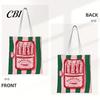 Durable Fabric School Bag Striped Canvas Tote, Sardine Can Pattern, Reusable Shopping Bag, Foldable Versatile Everyday Handbag Tote for Women Men Gym