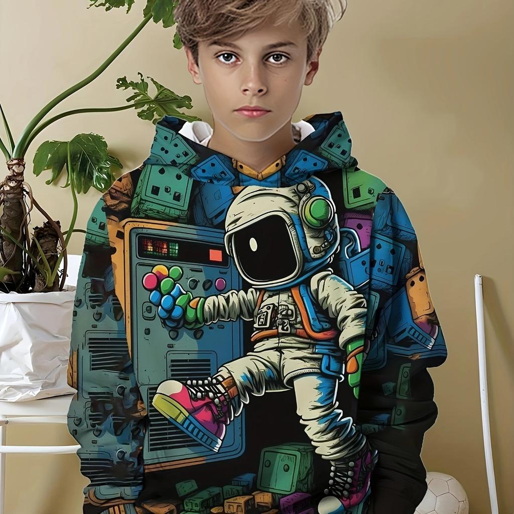 Kids Clothes Boys Hoodies Long Sleeve Fashion 3D Astronauts Print Children Spring Fall Clothes Casual Outdoor Boys Clothes Tops