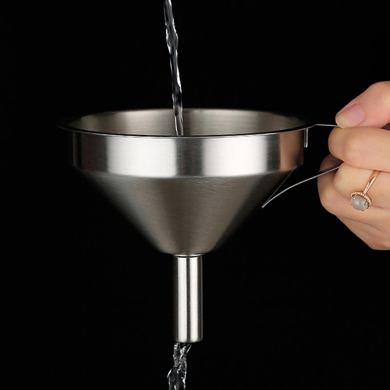 Кухонная воронка Воронка из нержавеющей стали с ситом Большая металлическая воронка Фильтр для наполнения бутылки Масло Жидкость Кухонные аксессуары