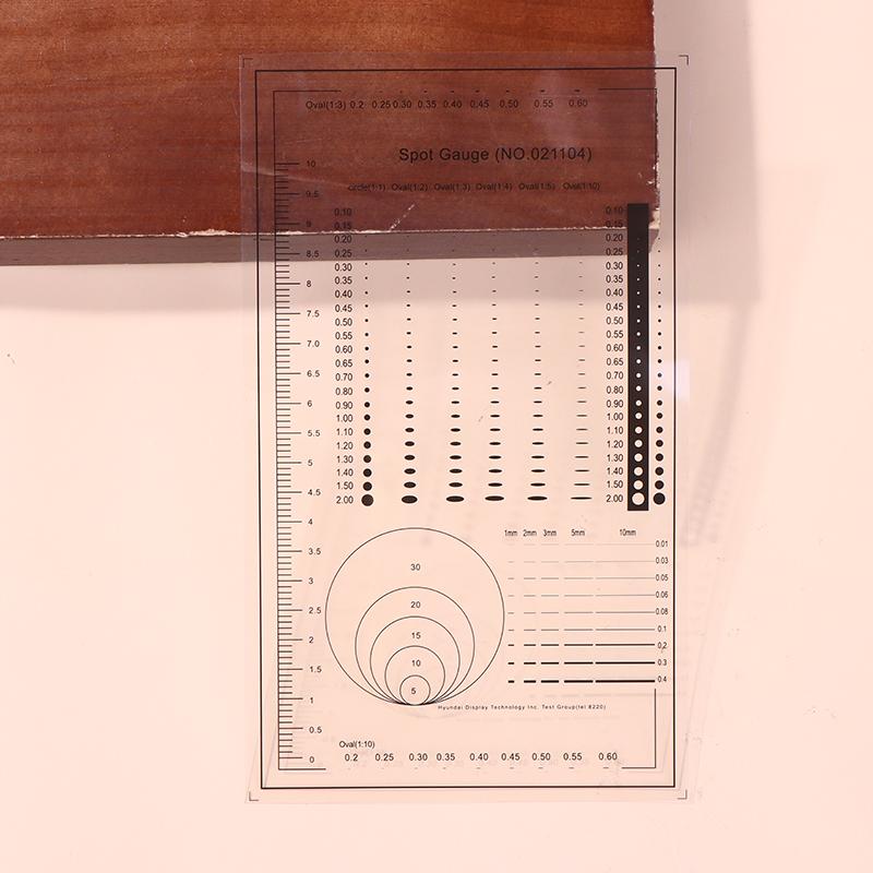 1/2 шт. Сравнительная карта для измерения пятен Линейка Точка Точка Линия Измеритель Поцарапанная область Круг Эллипс Диаметр Ширина Толщина Микрометр