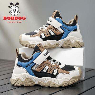 Кроссовки Babu Bean Boys 2025 Осень Новые Детские Кожаные Анти-Походные Ботинки для Отдыха Средних и Старших Детей Модная Обувь