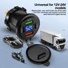 83 Вт Двойное USB и Type C Быстрое зарядное устройство с вольтметром для мотоциклов, грузовиков и лодок
