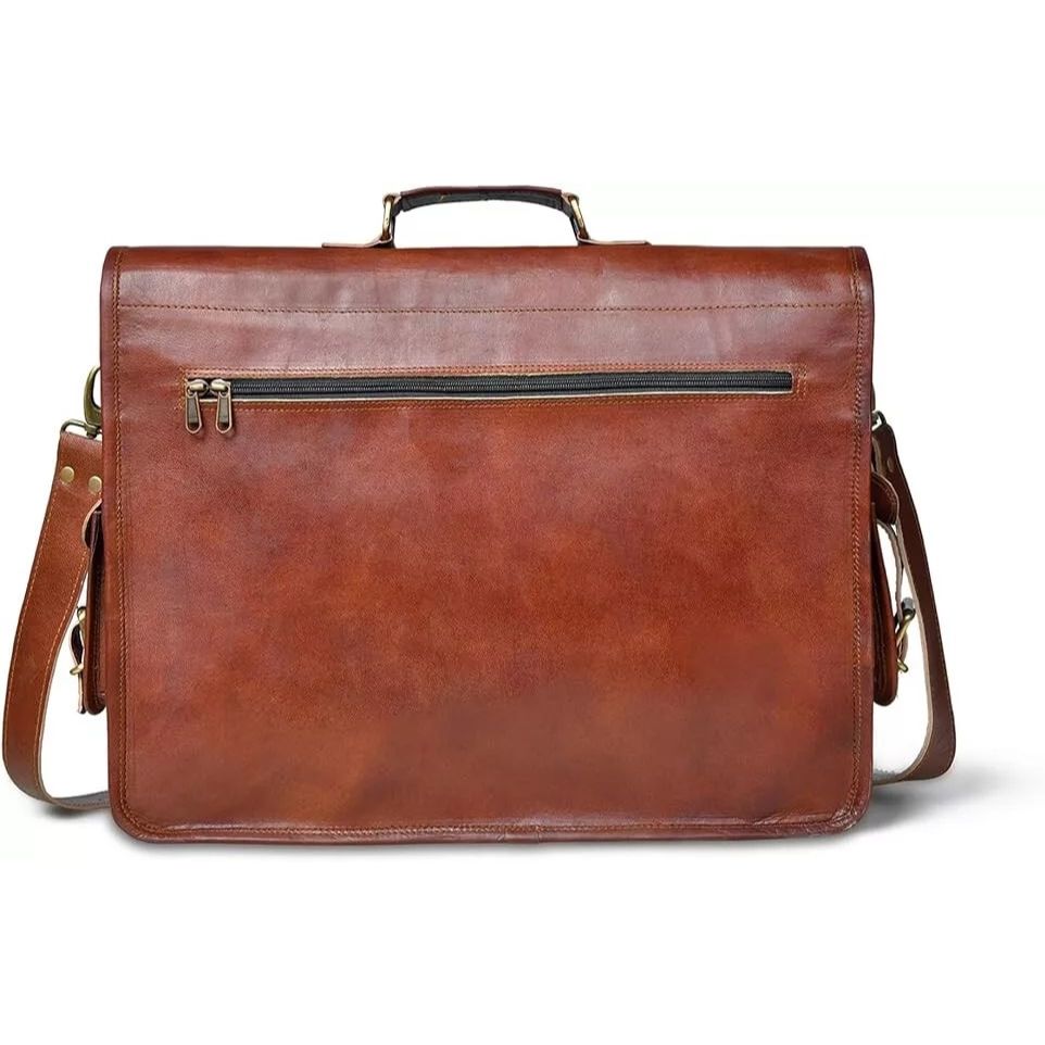 Мужская кожаная сумка-мессенджер для ноутбука ручной работы через плечо