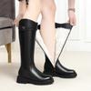 High Boots Female Genuine Leather  Winter Wool Warm Women's Long Boots Large Size Riding Boots Women
