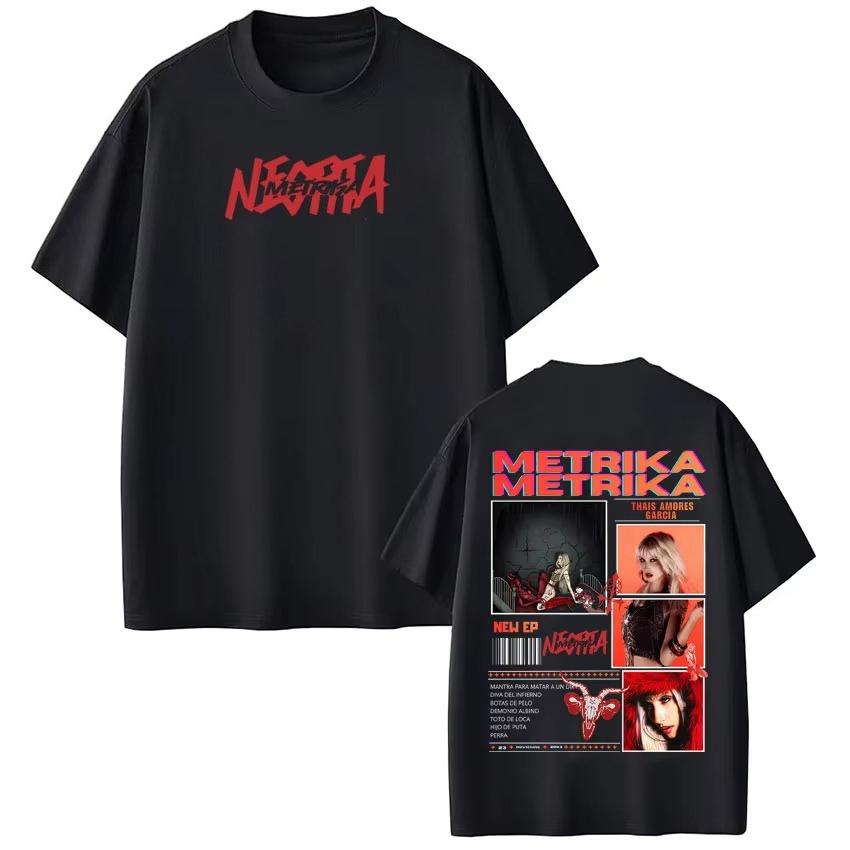 singer metrika New album Tour printed Tshirt men women Aesthetic trendy Shortsleeved pure cotton casual Harajuku Tshirts
