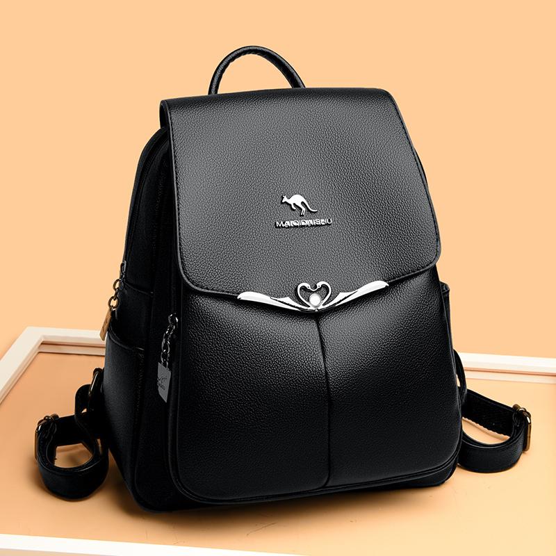 Женский дорожный рюкзак из кожи с жемчугом, школьный рюкзак