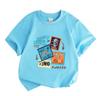 Kids Boys Girls 100% Cotton Crew Neck Short Sleeve T-Shirt, Casual Dinosaur Stamp Wild Free Jurassic Pattern Tee for Daily Wear