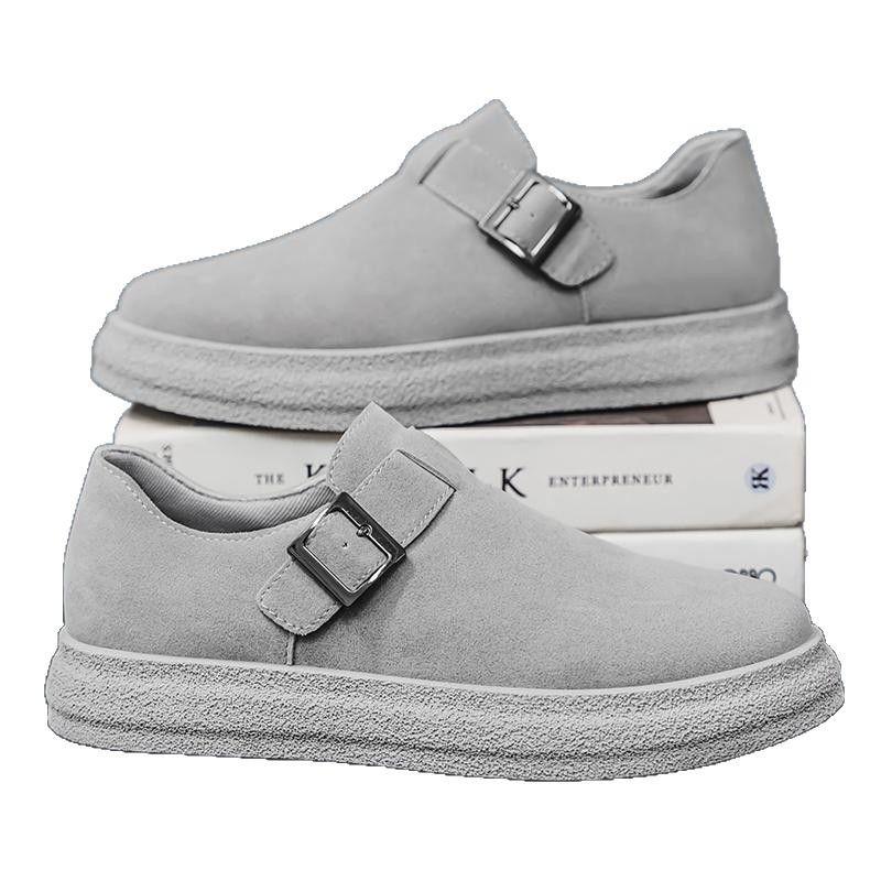 Модные мужские лоферы Замшевая кожа Повседневная обувь Ретро коричневые Мужская мода Комфортные слипоны Обувь на платформе Мужские Zapatos De Hombre