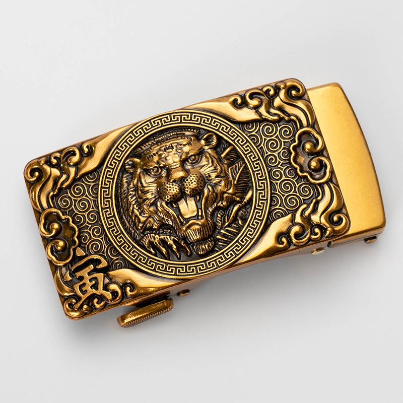 Zodiac Мужская автоматическая пряжка для ремня Персонализированная Ретро Медная 40см Автоматическая Пряжка для ремня из цинкового сплава