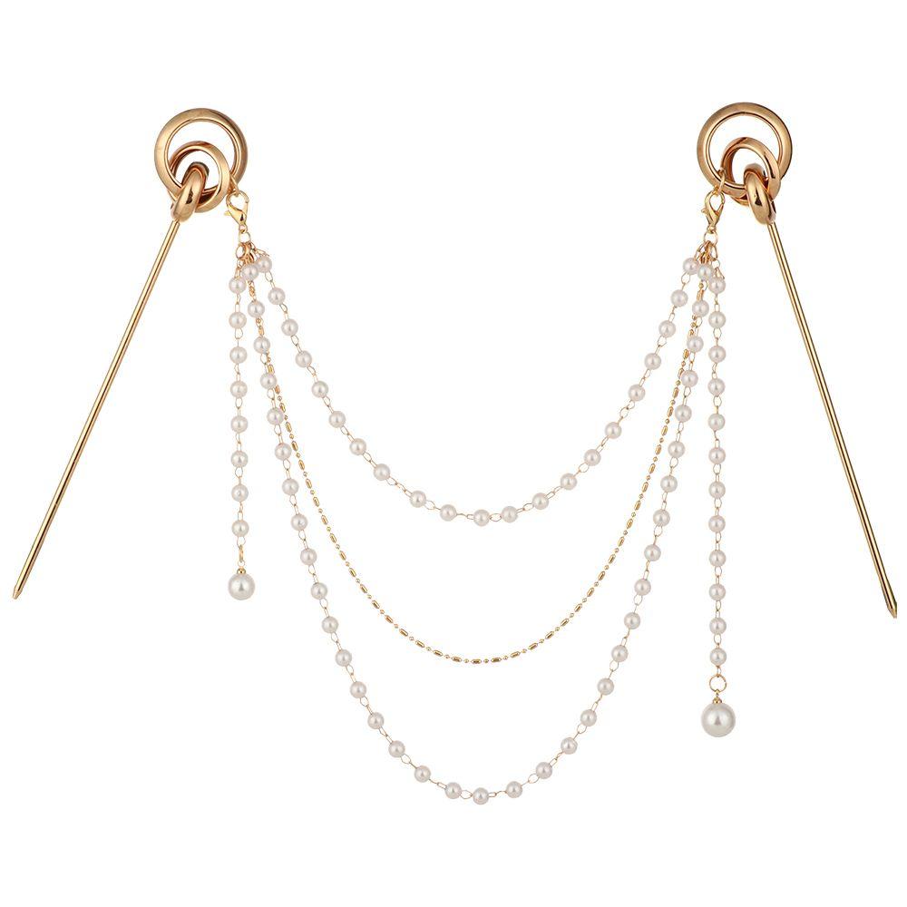 Подарочные аксессуары для волос в стиле ретро, ​​жемчужная кисточка, вилка для волос, головной убор, палочки для волос, двойные заколки для волос