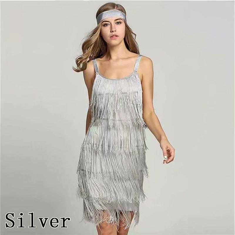 New Summer Women Tasseled Sleeveless A-line Skirt Dress Ladies Evening Party Dress