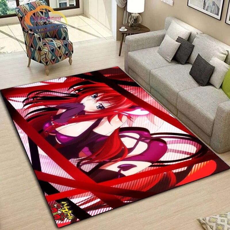 Ковер DxD для средней школы, милый сексуальный коврик с героями аниме для девочек, мультяшный ковер, большой декоративный нескользящий коврик в гостиной, для йоги для девочек