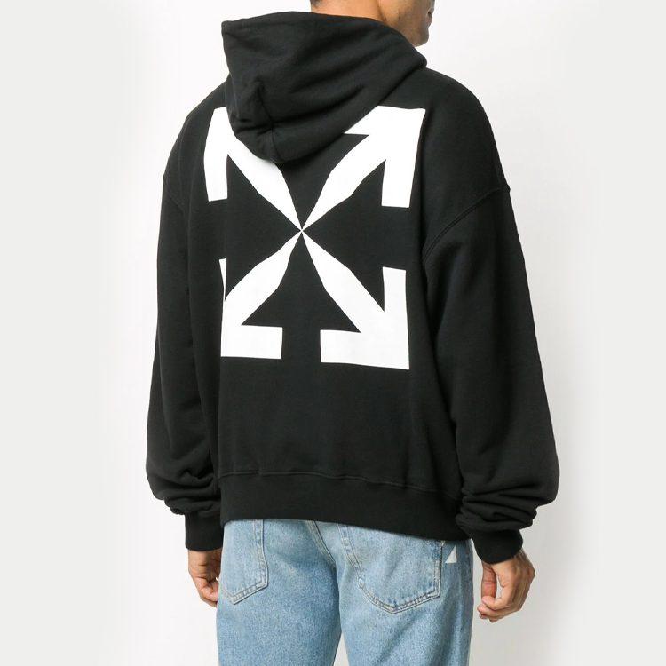 OFF WHITE FW20 Осенняя толстовка Свободный крой Мужская Черная OMBB037F20FLE0121001