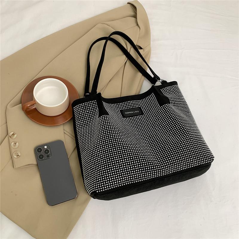 Yogodlns Сумки женские через плечо Hasp Pu со стразами, сумки с отстрочкой для женщин, новая модная сумка-шоппер под мышкой