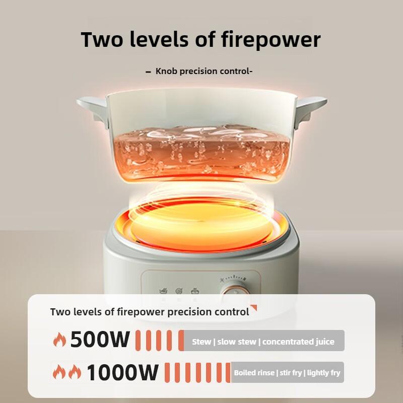 2.5L Маленькая портативная кастрюля для тушения Бытовая общежитие Сплит электрическая плита Многофункциональная горячая кастрюля для приготовления пищи Электрический вок