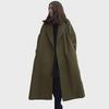 Korean Style Women's Wool Coat, Large Size, Loose Fit, Thickened for Autumn and Winter, Mid-Length.