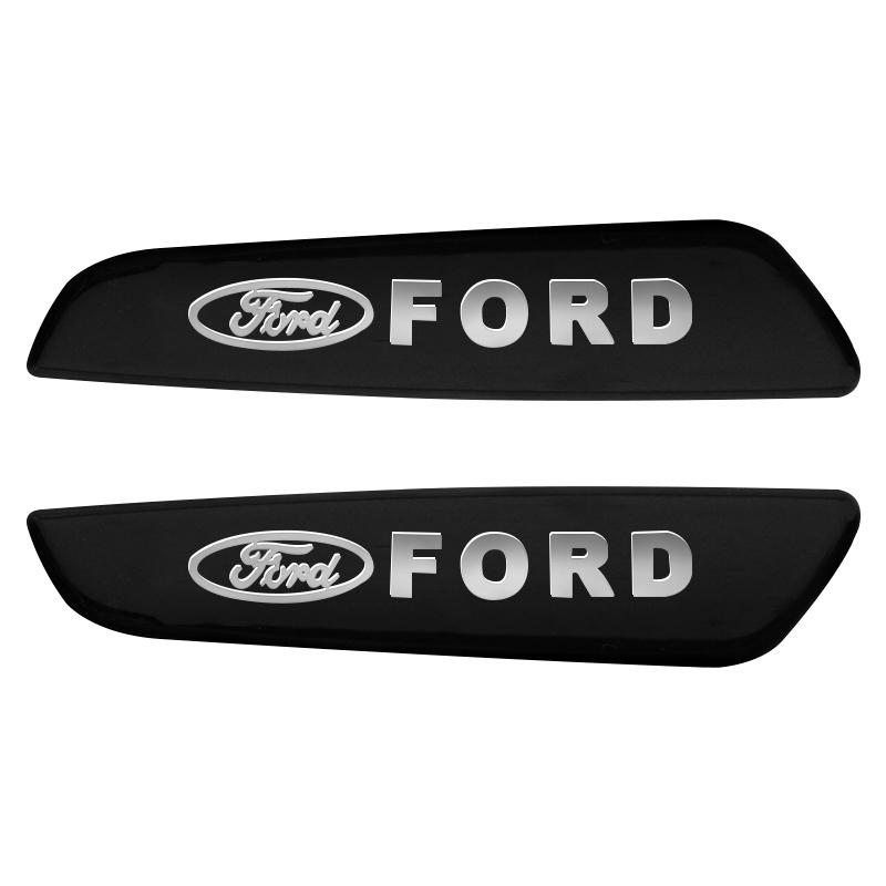 AKQI Car Side Door Body Fender Stickers Emblem Badge Decal Accessories For Ford Fiesta Mondeo Fusion Explorer Escape Shelby Edge Kuga