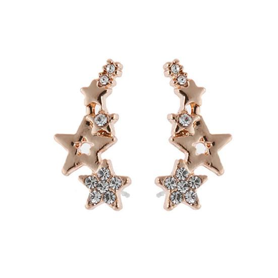 1 пара женских серег-гвоздиков в форме звезды, блестящие долговечные женские серьги со стразами, женские уши